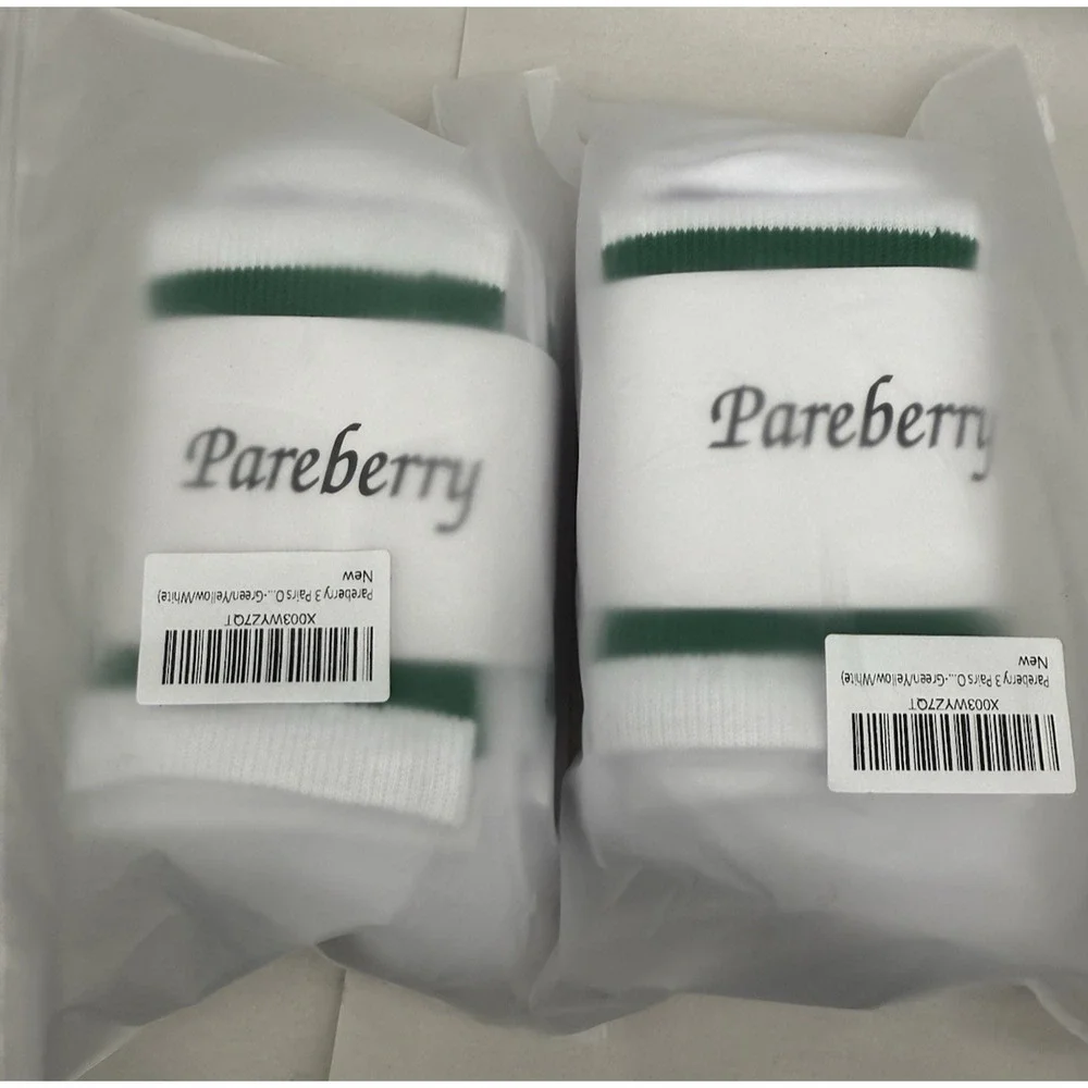 Classic Triple Stripes Soft Cotton on the Calf Retro White/Green Tube Socks READ
